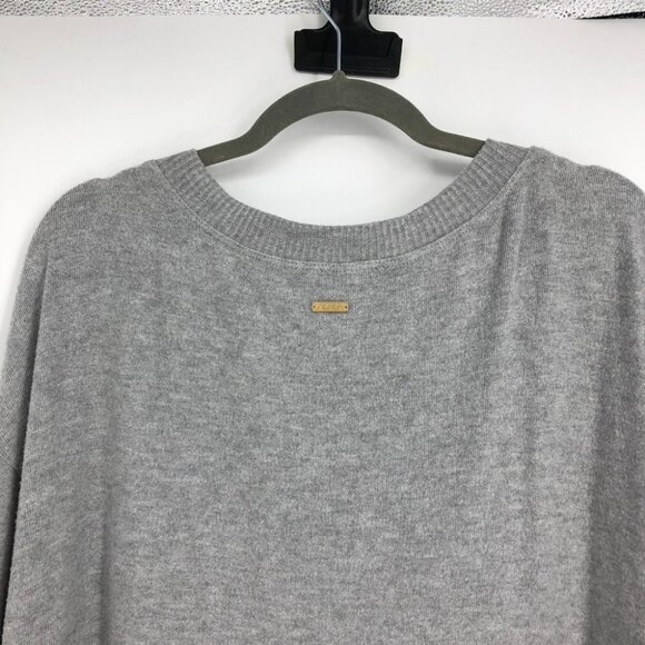Alala Wander Sweatahirt light grey heathered v-neck Rib trim  side slits 1x - Picture 13 of 16